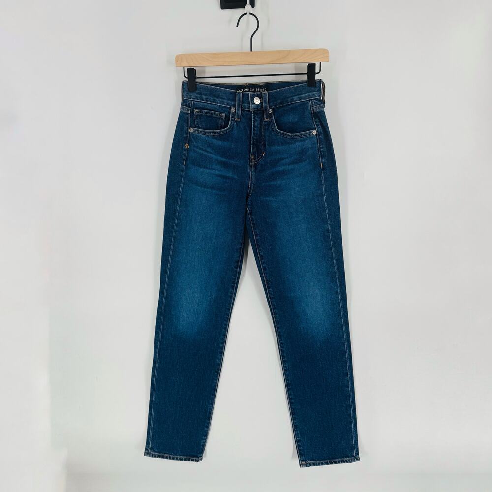 Veronica Beard Ryleigh High Rise Slim Jeans Cotton Blend Straight Leg Sz 23/000 - Picture 2 of 8